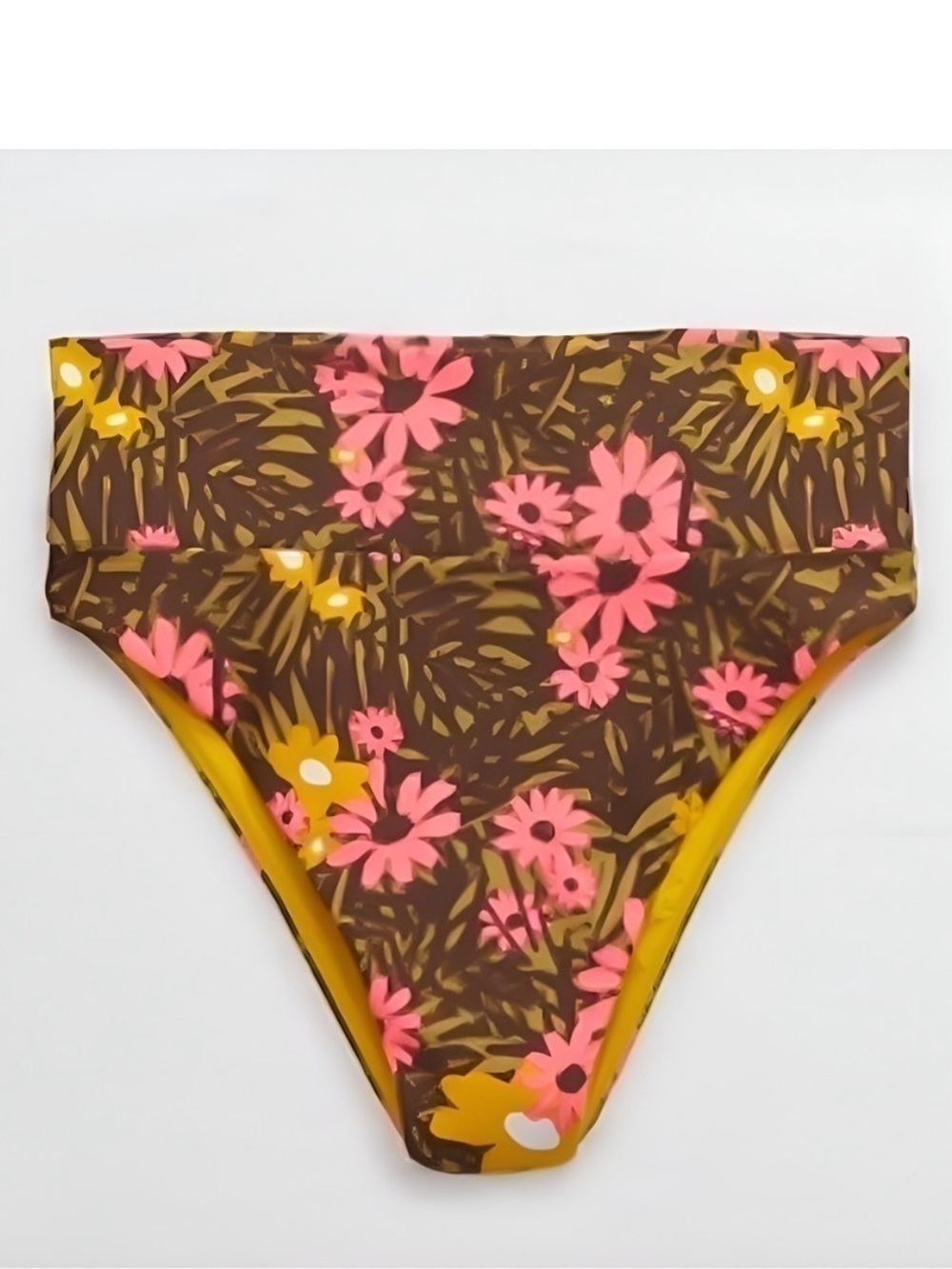 Aerie - Flower Print High-Rise Cheeky Bikini Bottoms - Picture 3 of 5